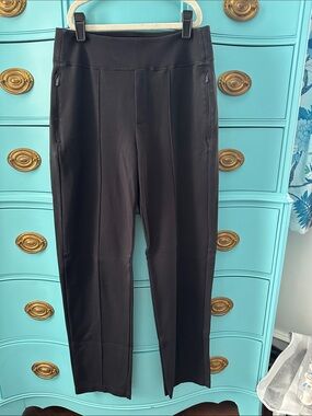 athleta Black Straight-Leg Ponte Pants